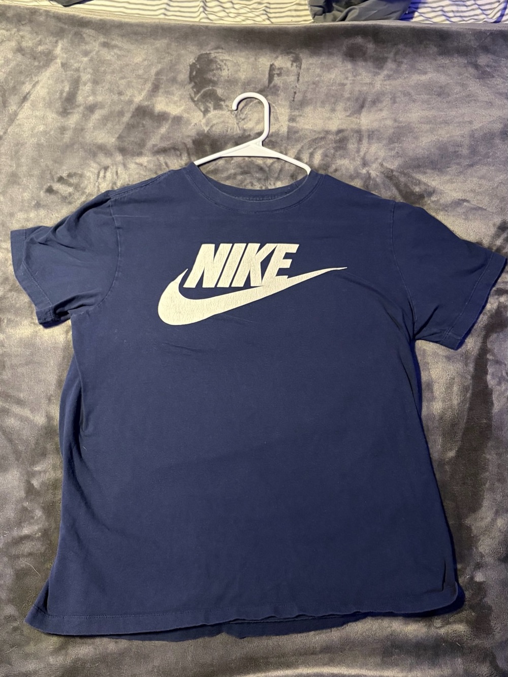 Nike Navy Blue Short Sleeve Tee with White Swoosh Logo